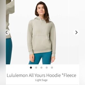 Lululemon all yours hoodie light sage